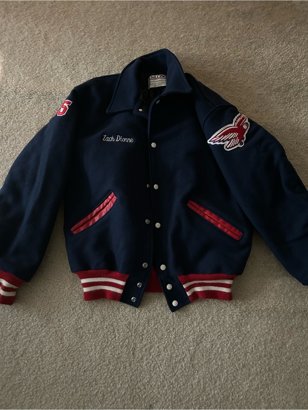 Vintage Navy & Red Wool Blend Varsity Jacket size Large